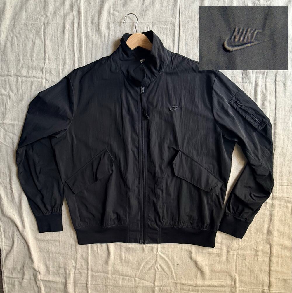 Nike Sportswear Jacket Men's L Windbreaker Flight Bomber Jacket Black Pockets